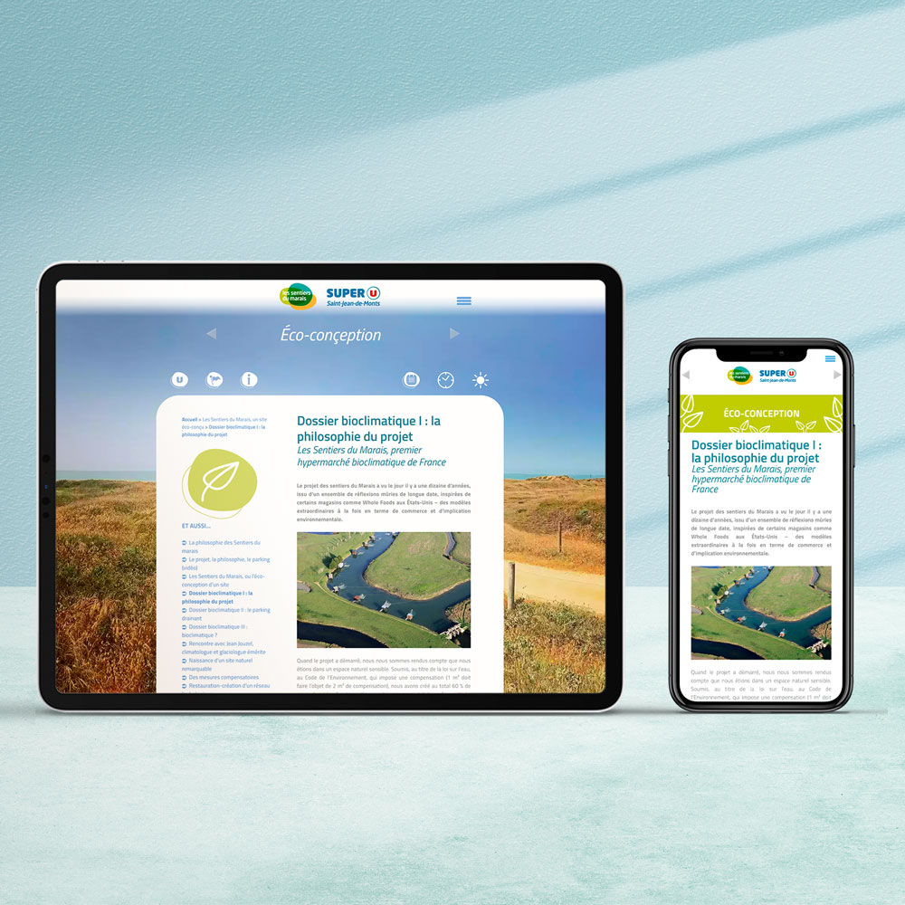 Refonte du site web responsive Super U les Sentiers du Marais