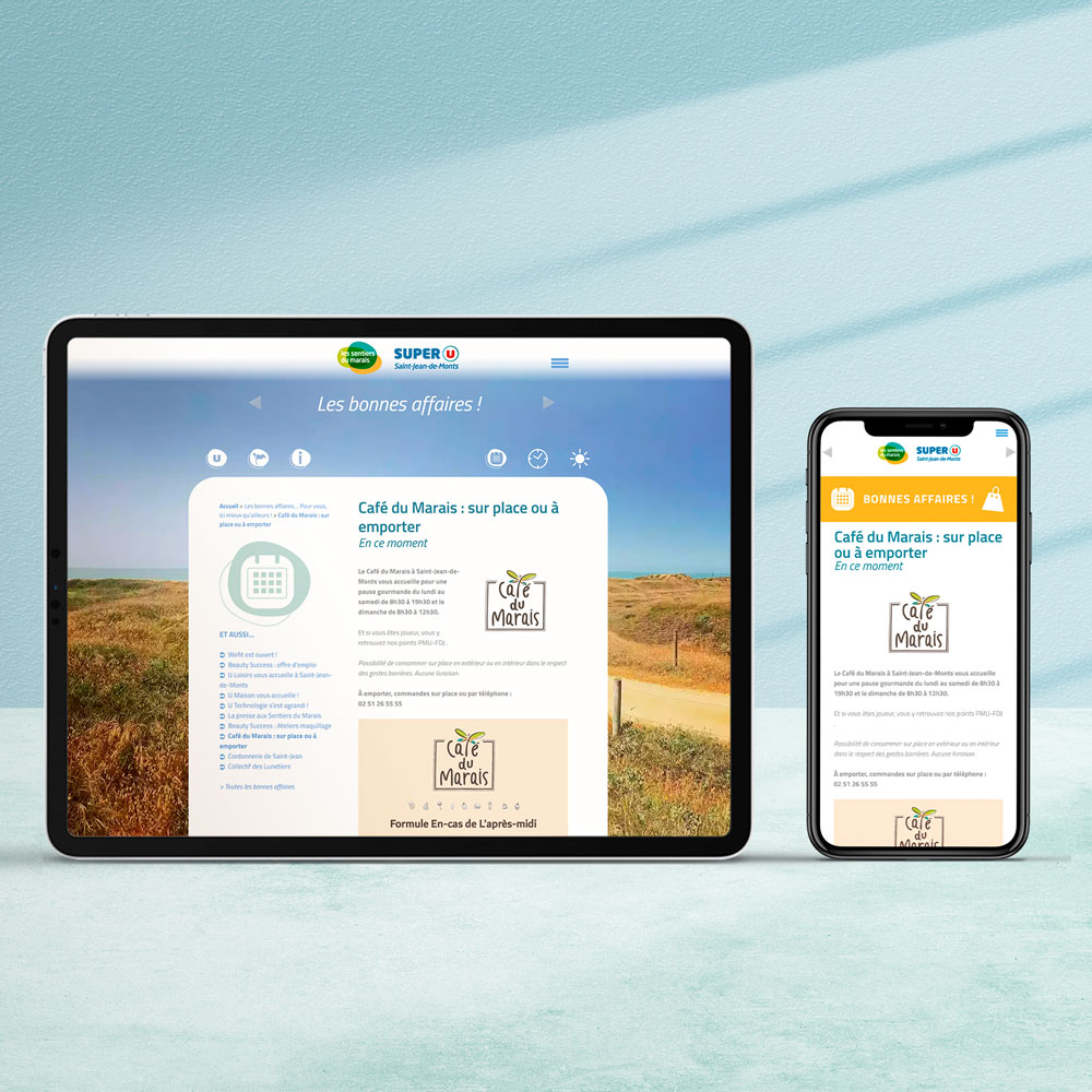 Refonte du site web responsive Super U les Sentiers du Marais