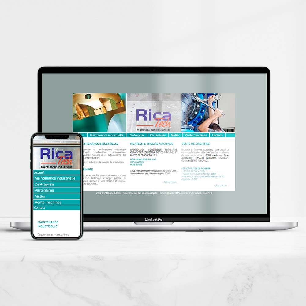 Site web pour Ricatech Maintenance Industrielle